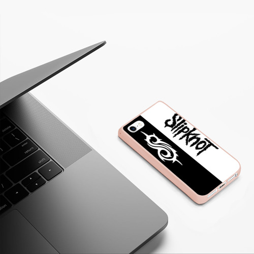 Чехол для iPhone 5/5S матовый Slipknot, цвет светло-розовый - фото 5
