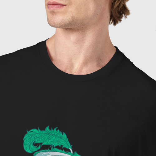 Мужская футболка хлопок Дракон Хаку в полный рост, цвет черный - фото 6