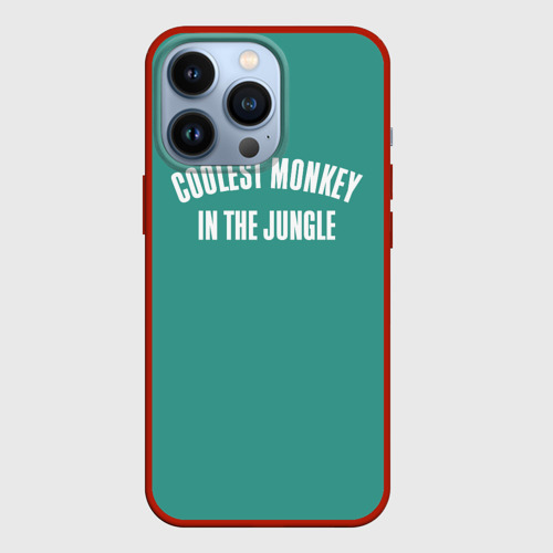 Чехол для iPhone 13 Pro Coolest monkey in the jungle, цвет красный