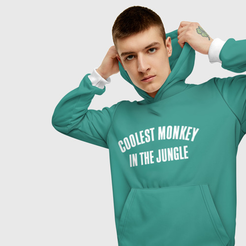 Мужская толстовка 3D Coolest monkey in the jungle, цвет белый - фото 5