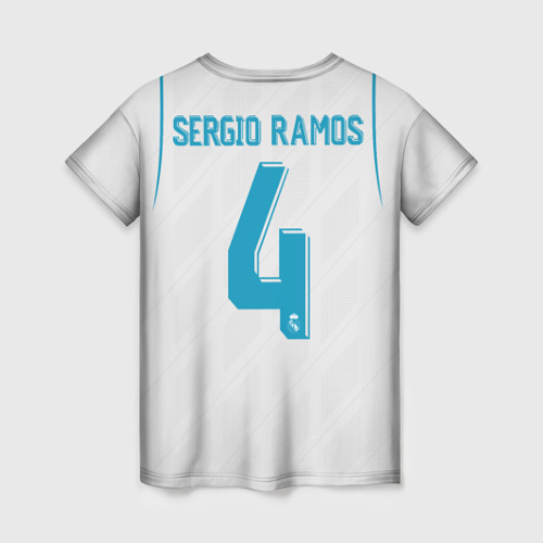 Женская футболка 3D с принтом Ramos 17-18, вид сзади #1