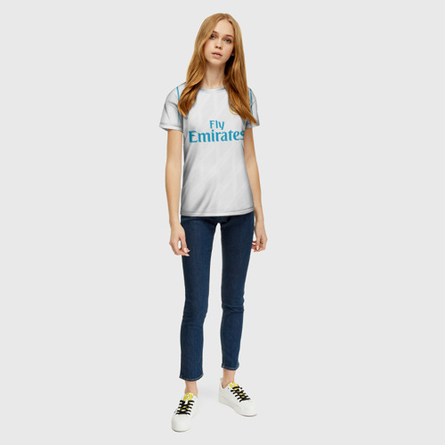 Женская футболка 3D с принтом Ramos 17-18, вид сбоку #3