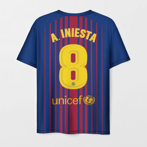 Мужская футболка 3D Iniesta 17-18, цвет 3D печать - фото 2