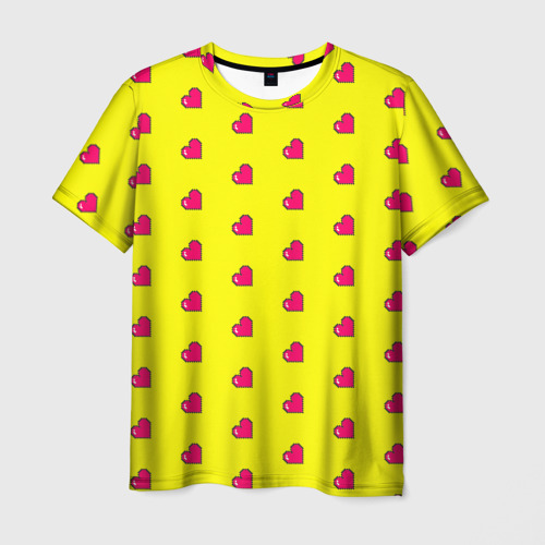 Мужская футболка 3D Love 8 bit yellow, цвет 3D печать