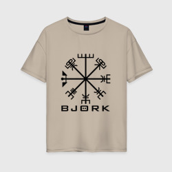 Женская футболка хлопок Oversize Bjork тату