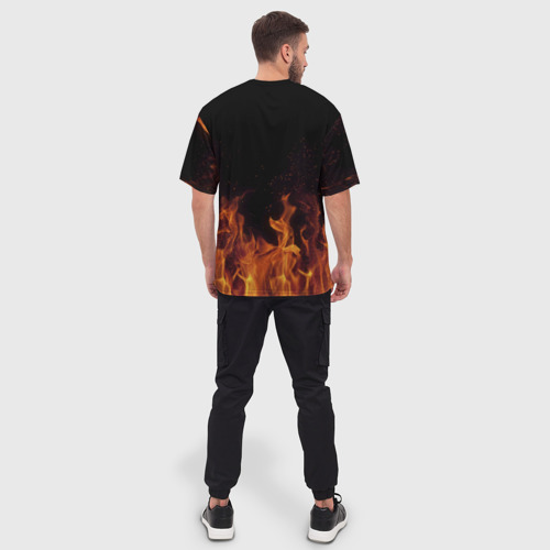 Мужская футболка oversize 3D Вова огонь мужик, цвет 3D печать - фото 4