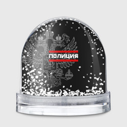 Игрушка Снежный шар Полиция белый герб РФ