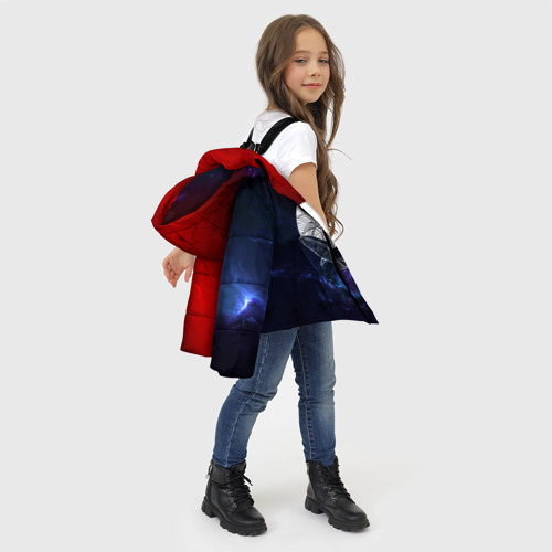 Зимняя куртка для девочек 3D Кит, цвет красный - фото 6