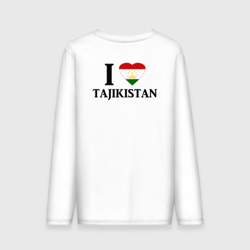 Мужской лонгслив хлопок с принтом Я люблю Таджикистан, вид сзади #1