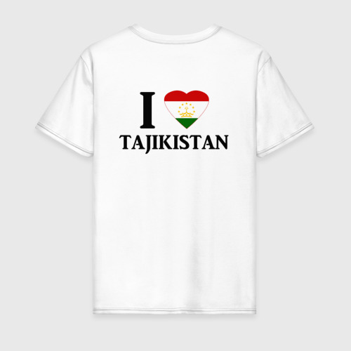 Мужская футболка хлопок Я люблю Таджикистан, цвет белый - фото 2