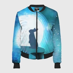 Женский бомбер 3D Влюбленная зайка