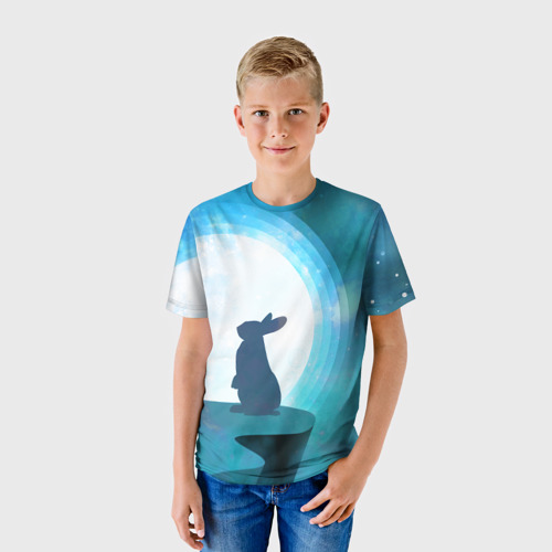 Детская футболка 3D Влюбленная зайка, цвет 3D печать - фото 3