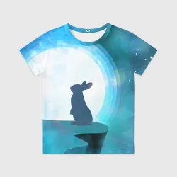 Детская футболка 3D Влюбленная зайка