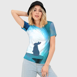 Женская футболка 3D Slim Влюбленная зайка - фото 2