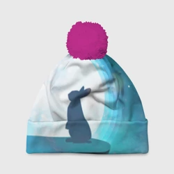 Шапка 3D c помпоном Влюбленная зайка