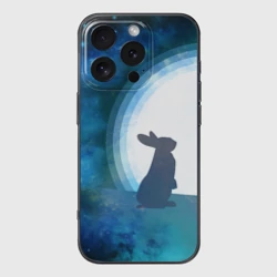 Чехол для iPhone 16 Pro силиконовый с защитой камеры Влюбленный зайчик