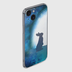 Чехол для iPhone 15 силиконовый с защитой камеры Влюбленный зайчик - фото 2