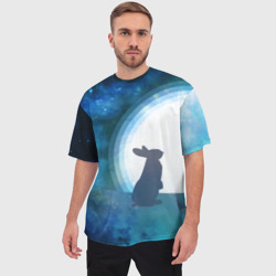 Мужская футболка oversize 3D Влюбленный зайчик - фото 2