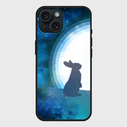Чехол силиконовый для Apple iPhone 15 матовый Влюбленный зайчик