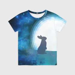 Детская футболка 3D Влюбленный зайчик