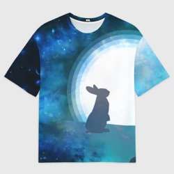 Мужская футболка oversize 3D Влюбленный зайчик