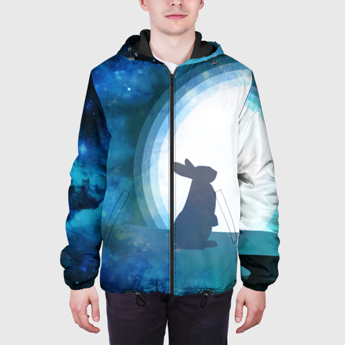 Мужская куртка 3D Влюбленный зайчик, цвет 3D печать - фото 4