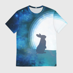 Мужская футболка 3D Влюбленный зайчик