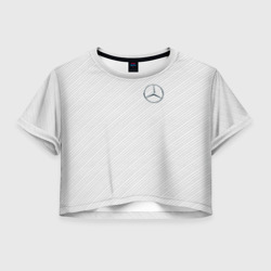 Женская футболка Crop-top 3D Mercedes Benz carbon