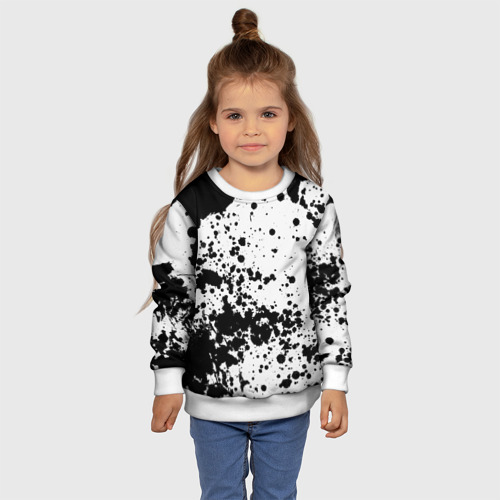 Детский свитшот 3D Черно-белые капли, цвет 3D печать - фото 7