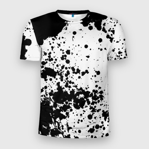 Мужская футболка 3D Slim Черно-белые капли, цвет 3D печать