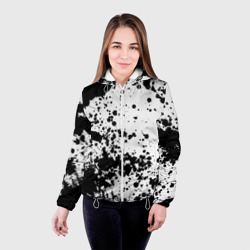 Женская куртка 3D Черно-белые капли - фото 2