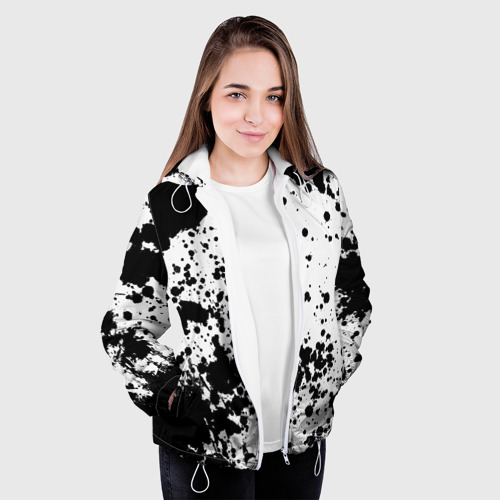 Женская куртка 3D Черно-белые капли - фото 4