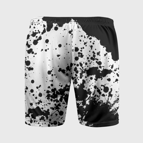 Мужские шорты спортивные Черно-белые капли, цвет 3D печать - фото 2