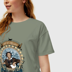 Женская футболка хлопок Oversize А.С. Пушкин - фото 2