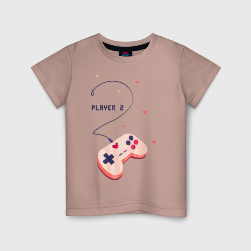 Детская футболка хлопок Perfect team, цвет пыльно-розовый