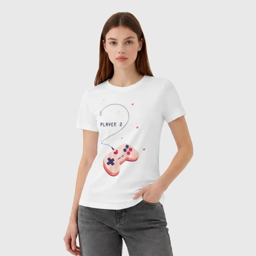 Женская футболка хлопок с принтом Perfect team, фото на моделе #1