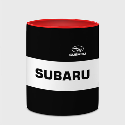 Кружка с полной запечаткой Subaru Субару, цвет белый + красный - фото 4