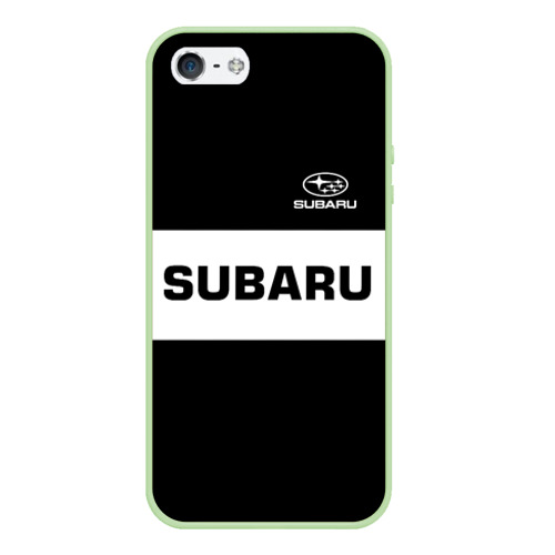 Чехол для iPhone 5/5S матовый Subaru Субару, цвет салатовый