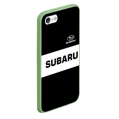 Чехол для iPhone 5/5S матовый Subaru Субару, цвет салатовый - фото 3