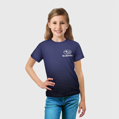 Детская футболка 3D с принтом SUBARU SPORT, вид сбоку #3