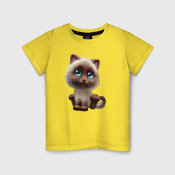 Милый котик – Детская футболка хлопок с принтом купить со скидкой в -20%
