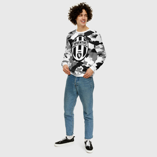 Мужской свитшот 3D FC Juventus Camouflage, цвет белый - фото 5