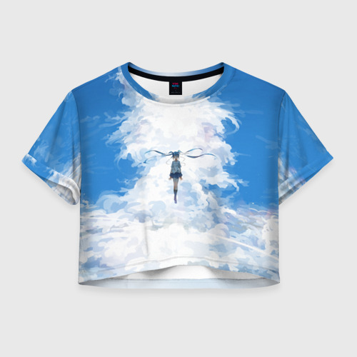 Женская футболка Crop-top 3D Clouds Miku