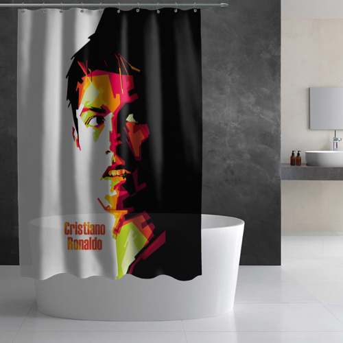 Штора 3D для ванной Cristiano Ronaldo - фото 2