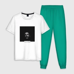Мужская пижама с белой футболкой хлопок Смотрящий