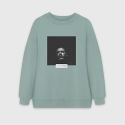 Женский свитшот oversize без начеса хлопок Смотрящий