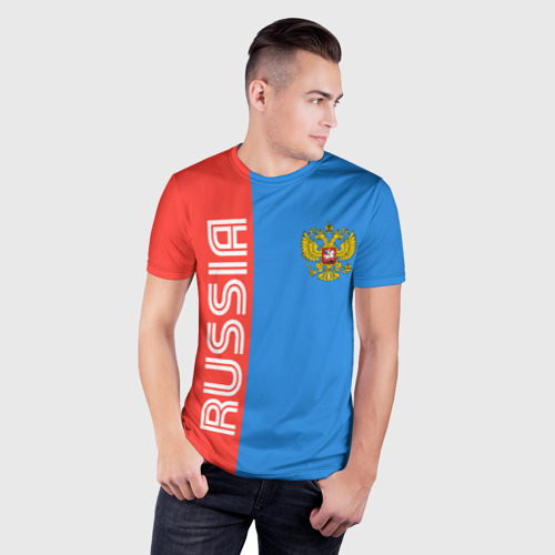 Мужская футболка 3D Slim RUSSIA , цвет 3D печать - фото 3