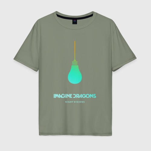 Мужская футболка хлопок Oversize Imagine Dragons, цвет авокадо