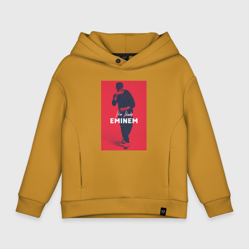 Детское худи Oversize хлопок Eminem Slim Shady, цвет горчичный