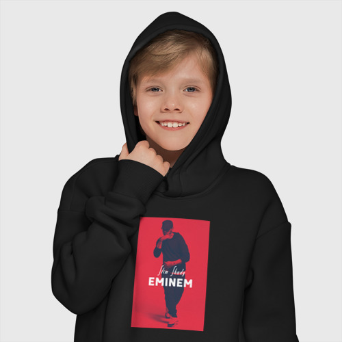Детское худи Oversize хлопок Eminem Slim Shady, цвет черный - фото 12